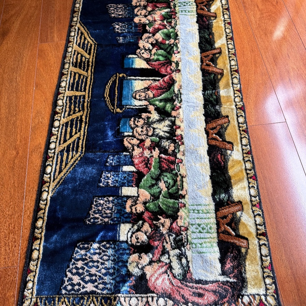 VTG The Lord's Last Supper 39 X 19” Religious Holy Wall Hanging Tapestry ITALY.